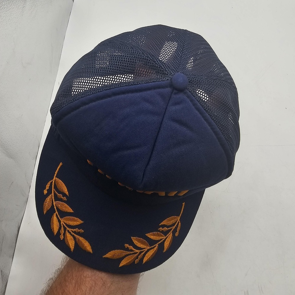 Vintage Hawaii Hat Cap Snap Back Mens One Size Blue Mesh Trucker Embroidered - Picture 2 of 8